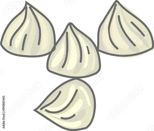 Steamed Dumpling Set for Asian Food Menu Graphics