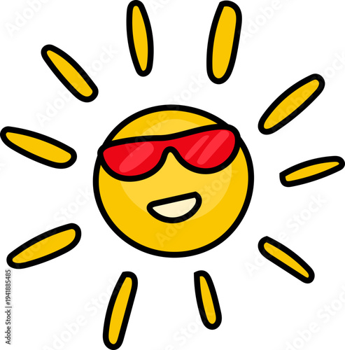 Smiling Summer Sun Icon for Seasonal Design Projects