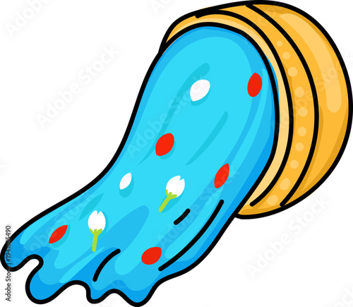 Blue Water Splash Bowl for Songkran Festival Graphics