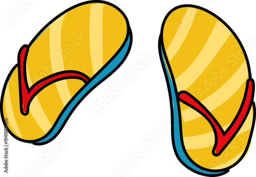 Yellow Flip Flops for Summer Travel Graphics