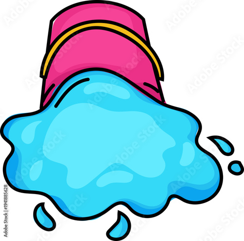 Blue Water Splash Bucket for Summer Festival Design