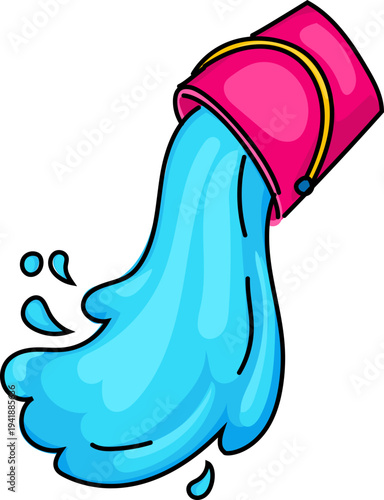 Pink Bucket Pour Splash for Summer Festival Graphics