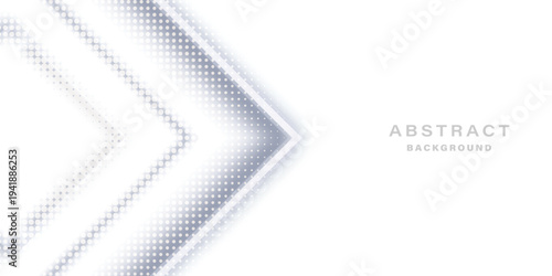 White abstract background with glowing arrow lines. Modern grey geometric lines design. Technology futuristic concept. Horizontal banner template. Suit for cover, header, poster, banner, web