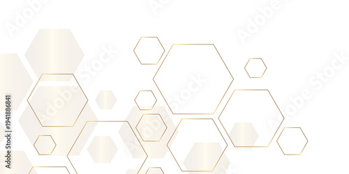 Abstract background golden hexagon stock line background. abstract artistic of geometric background Gold gradient abstract seamless vector pattern. Minimal style website banner, decoration Vector.