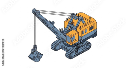 Heavy Machinery Excavator for Construction and Mining.