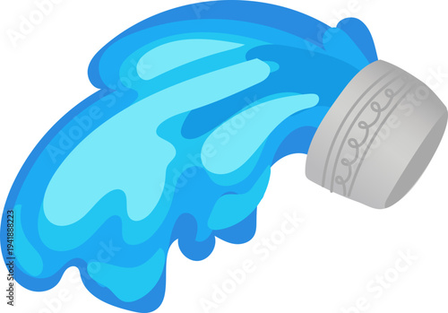 Layered Water Spray Splash from Bowl Isolated SVG Design