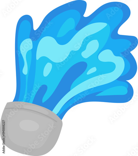 Upward Water Fountain Burst from Bowl Isolated SVG Asset