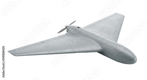 Stealth Flying Wing Military Drone Unmanned Aerial Vehicle Concept In Gray Studio View