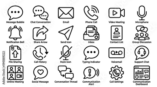 Set of communication icons vector