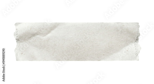 Blank Torn Paper Strip On White Background With Rough Edge Minimal Texture For Mockup