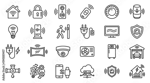 Set of wireless technology icons vector