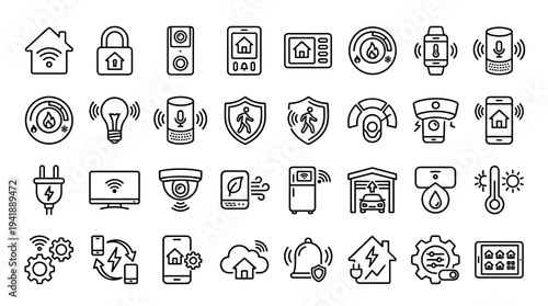 Set of  security and technology icons vector