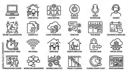 Set of business and technology icons vector