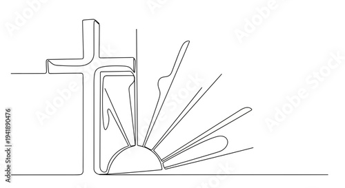 Modern abstract cross design with dynamic lines