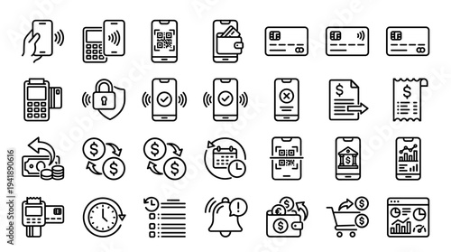 Set of finance and commerce icons vector