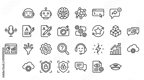 Set of  business and technology icons vector