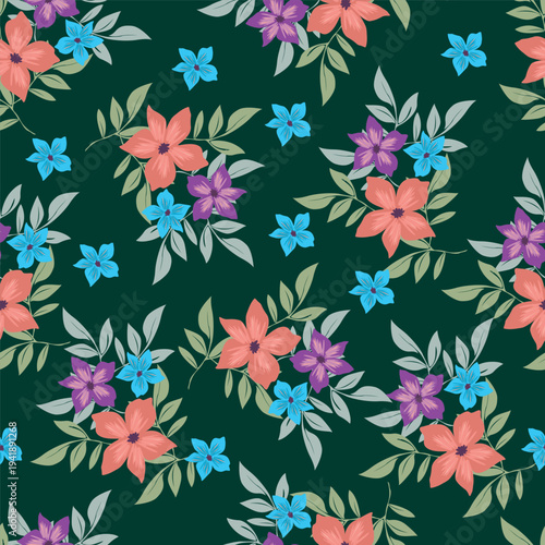 Cute pattern in small flower. Small colorful flowers. White background. Ditsy floral background. The elegant the template for fashion prints. - Vector