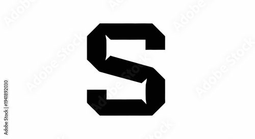 Large Black Letter S Typography.