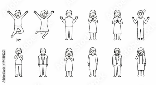 Line Art People Making Phone Calls.