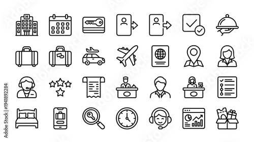 Set of  travel and tourism icons vector