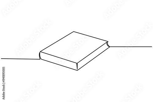 Book icon continuous one line drawing minimalist open book outline vector illustration isolated on white background education reading concept