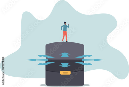 Choose career path, make life decision choice, decide the right or wrong direction, opportunity challenge, confusion or thinking to find the way.human life and situation.