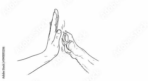 Hands Touching Fingers Together Illustration.
