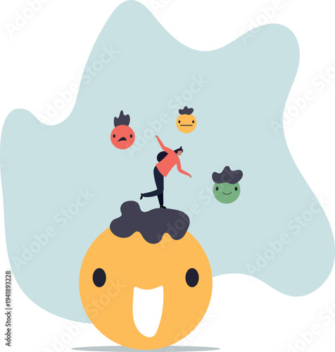 Emotional intelligence, control feeling or emotion, psychology to be success or balance of anxiety and happiness.human life and situation.