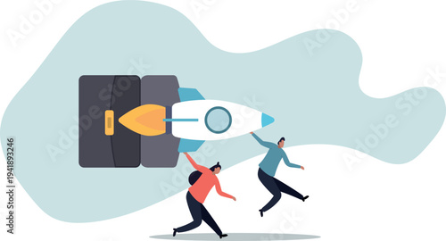 Entrepreneur or startup company, teamwork help develop to launch new project, initiative or opportunity to growth,human life and situation.