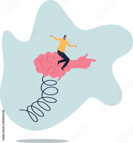 Brain intelligence, resilience or creativity to control thinking process for new idea, smart or wisdom to brainstorm,human life and situation.