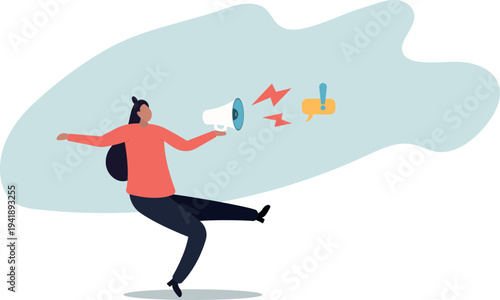 Attention announcement, important message or communicate broadcasting, loudspeaker or exclamation point loud voice.human life and situation.