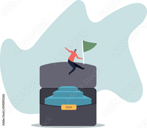 Step to success, staircase to achievement or reach winner target, progress or improvement, career success or business journey.human life and situation.