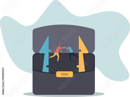 Joint venture business partnership agree to share resource and work together to achieve same goal, merge or acquisition,human life and situation.