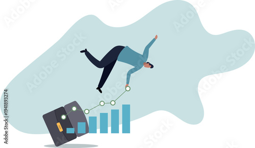 Leap forward, business change or transform to success winning, jump high challenge or progress to achievement, courage to move forward .human life and situation.