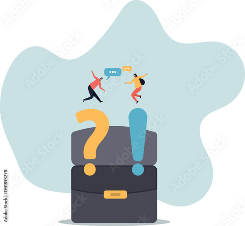 Question and answer, Q&A session, FAQ, frequently asked questions, discussion to get solution to solve problem, brainstorm conversation or quiz.human life and situation.