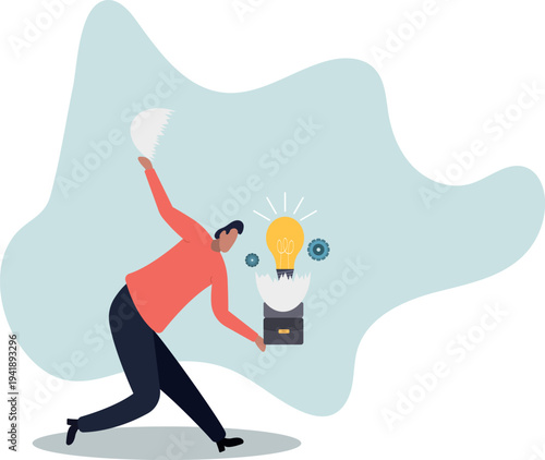 New creative idea, innovation or solution for business, entrepreneurship or startup idea, creation or discovery.human life and situation.