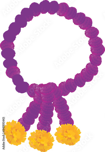 Purple Flower Ring Garland for Ceremony Decor