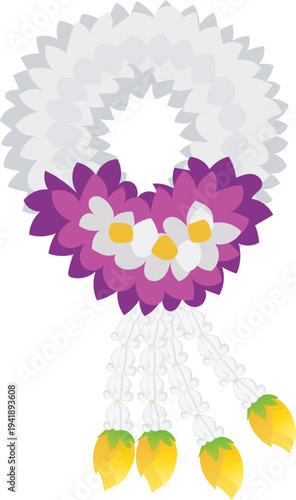 Royal Blossom Floral Garland Necklace Clipart