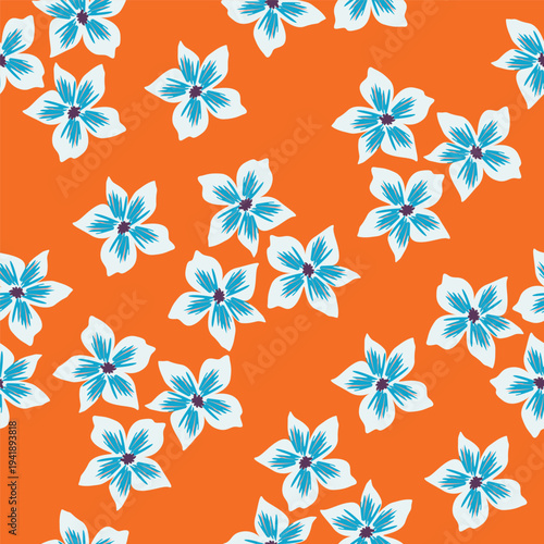 Vintage seamless floral pattern. Liberty style background of small pastel colorful flowers. Small flowers scattered over a white background. Stock vector for printing on surfaces