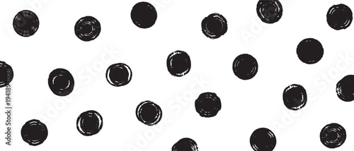 Colorful seamless polka dot pattern. Bright birthday polka dot seamless pattern. Brush drawn rough multi colored circles. irregular polka dot pattern