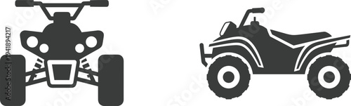 Vector Illustration of All‑Terrain Vehicle Icons Showing Front and Side Views 