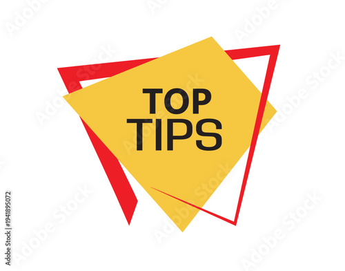 top tips sign on white background