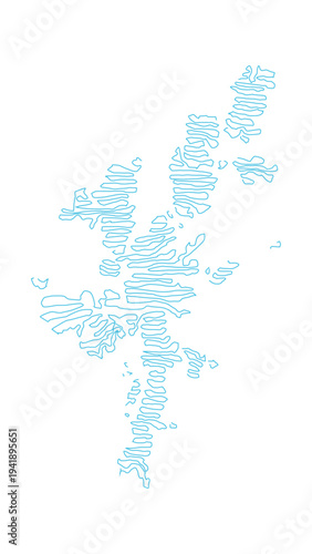 Unique Illustration of the shape of the Shetland islands