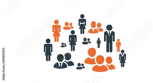 Diverse Group of People Illustration Representing Community and Collaboration.