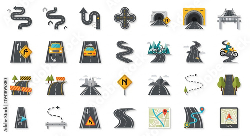 Roads and Highways - A Collection of Diverse Roadway Illustrations.