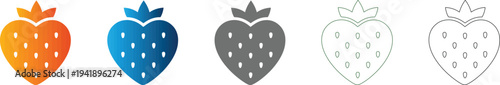 Strawberry Flat Icon Set Symbol