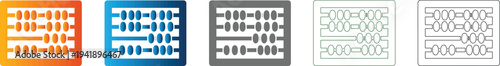 Abacus Flat Icon Set Symbol