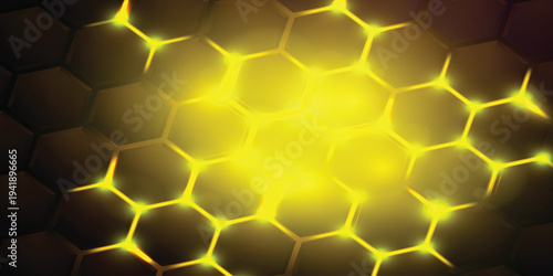 Abstract cube hexagon shape background. Digital technology concept
