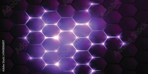Abstract cube hexagon shape background. Digital technology concept