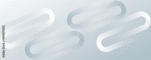 White Minimal Abstract Background. Modern shiny white diagonal rounded lines pattern. Minimal geometric.